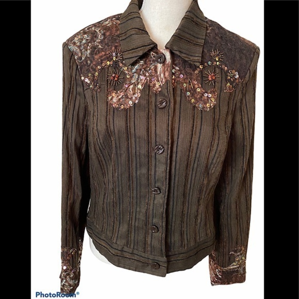 LL NEW YORK LACE & BEAD JACKET